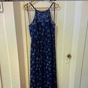 Ralph Lauren Navy Floral Maxi Dress